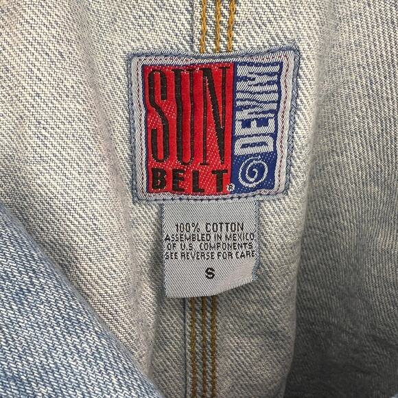 VTG Sunbelt Jacket Women's Blue Denim Birds House Embroidered Size Small Cotton - Picture 7 of 7